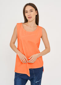 Undershirt base T sewing forward left side long orange - 00