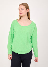 Green long sleeve shirt with rounded ending - 00