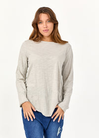 Light gray long sleeve triangular ending t-shirt - 00