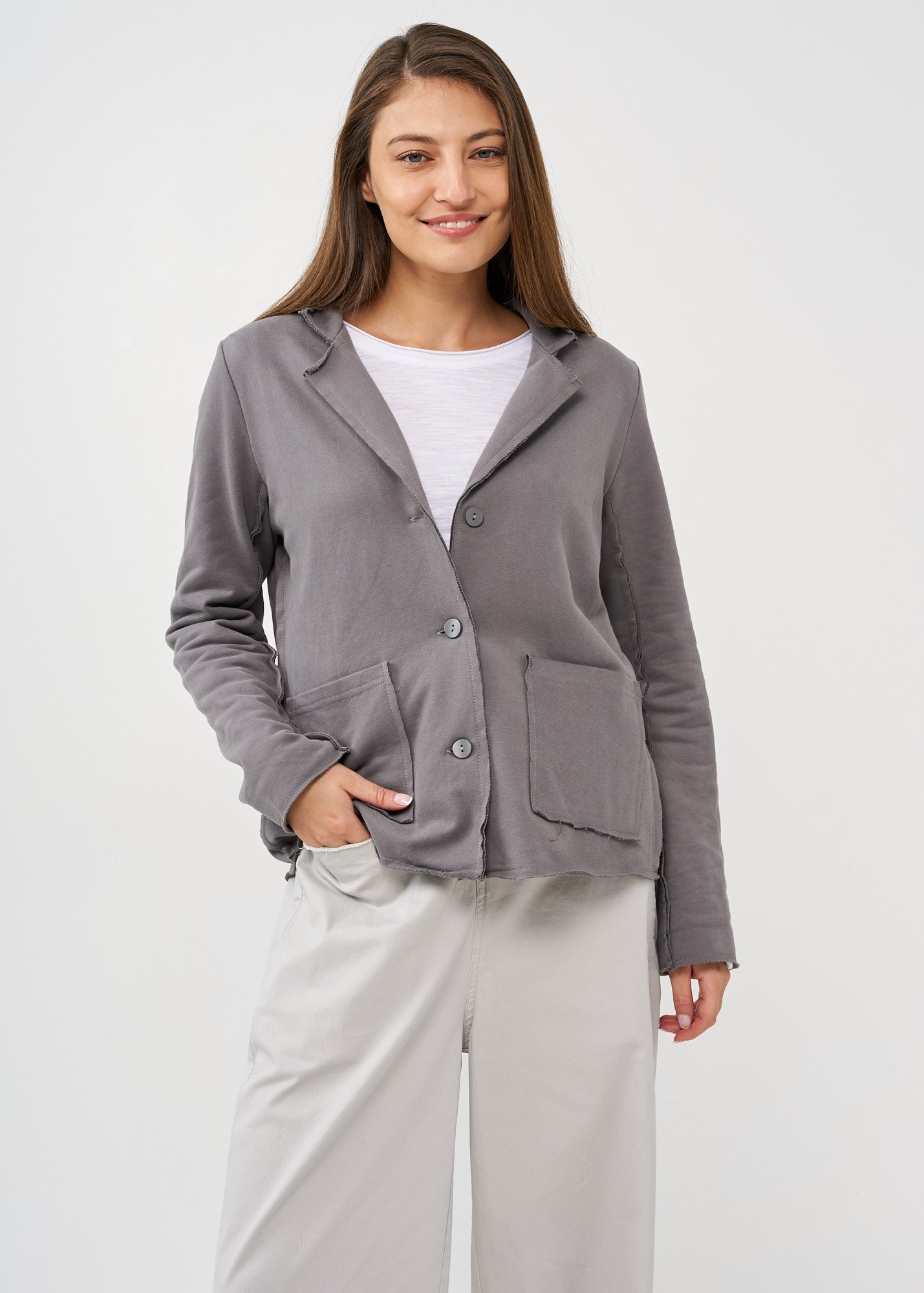 Dark gray outer stitching blazer