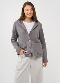 Dark gray outer stitching blazer - 00