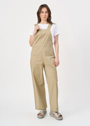 Suspender jumpsuit with brown ribbon