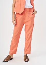 Long pants with orange ladder ribbon combination