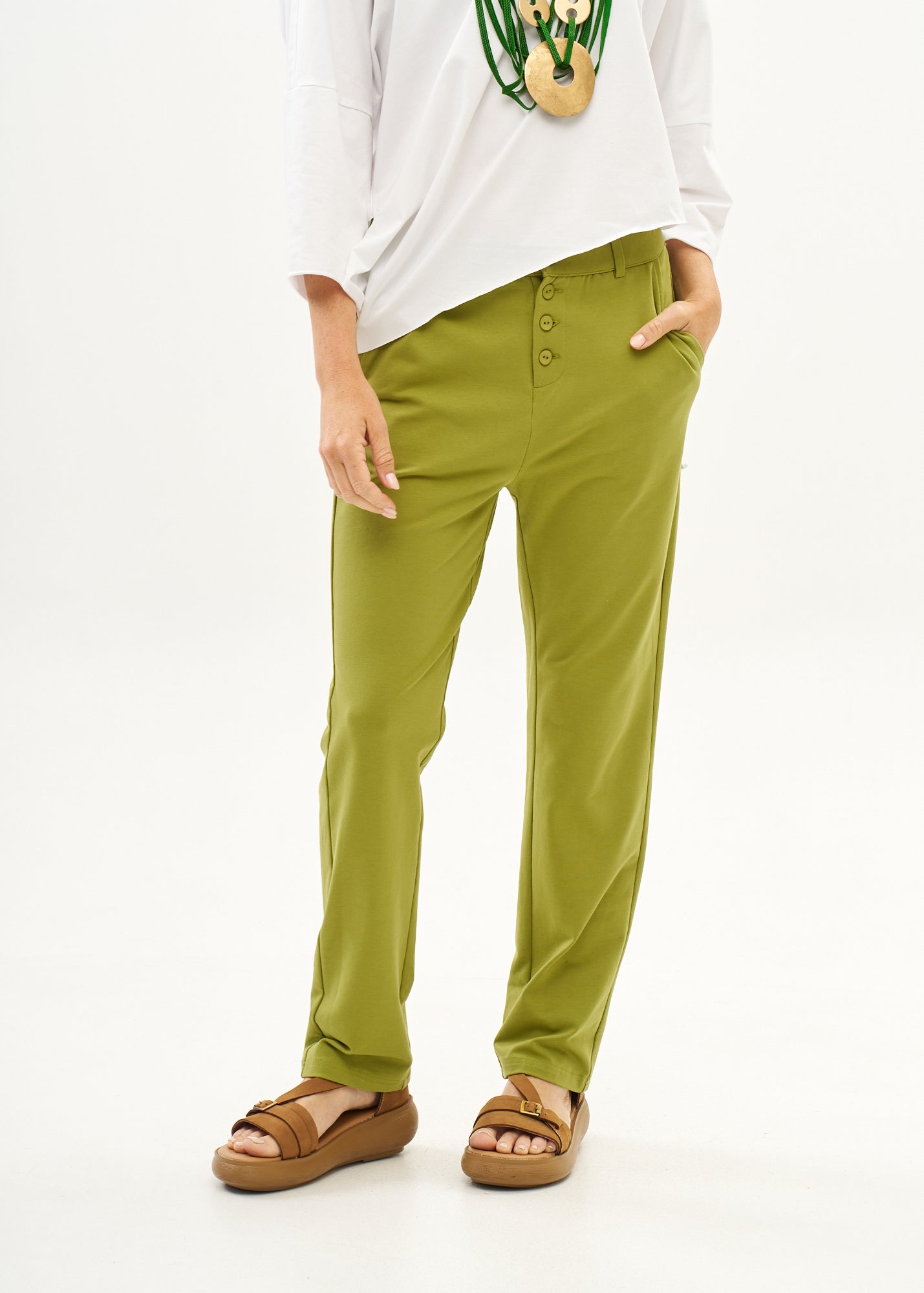 Boy's T-shirt Pants with Buttons Green