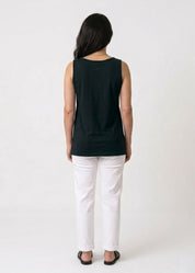 Basic tank top, straight hem, black