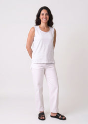 Basic Straight Hem Tank Top White