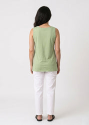 Light Green Basic Camisole with Straight Hem