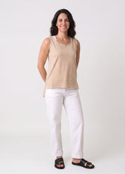 Stone Basic Camisole with Straight Hem