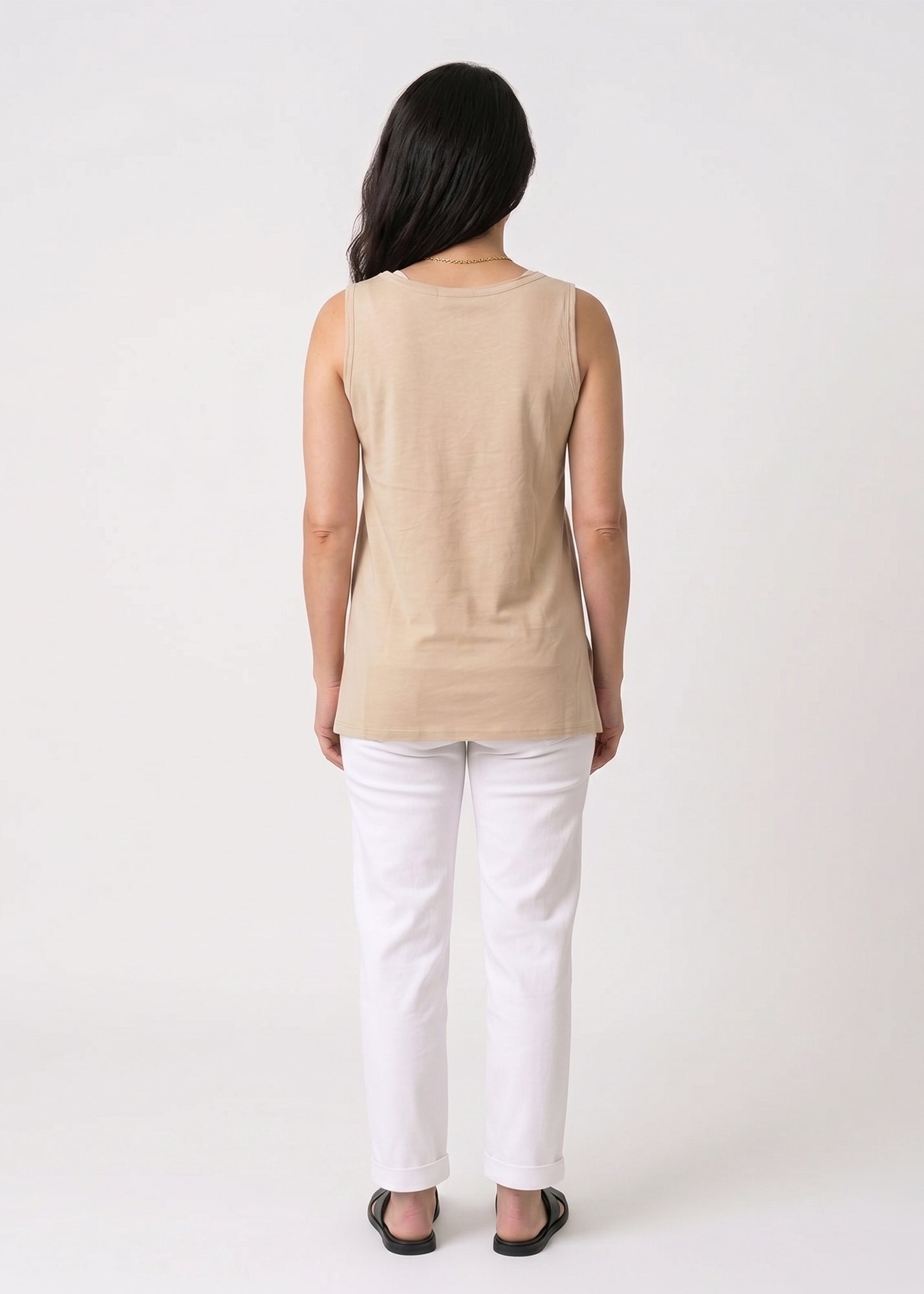 Stone Basic Camisole with Straight Hem