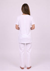Straight hem white T-shirt