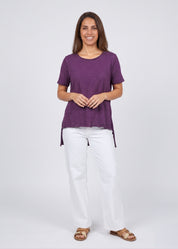 T-shirt straight cut purple