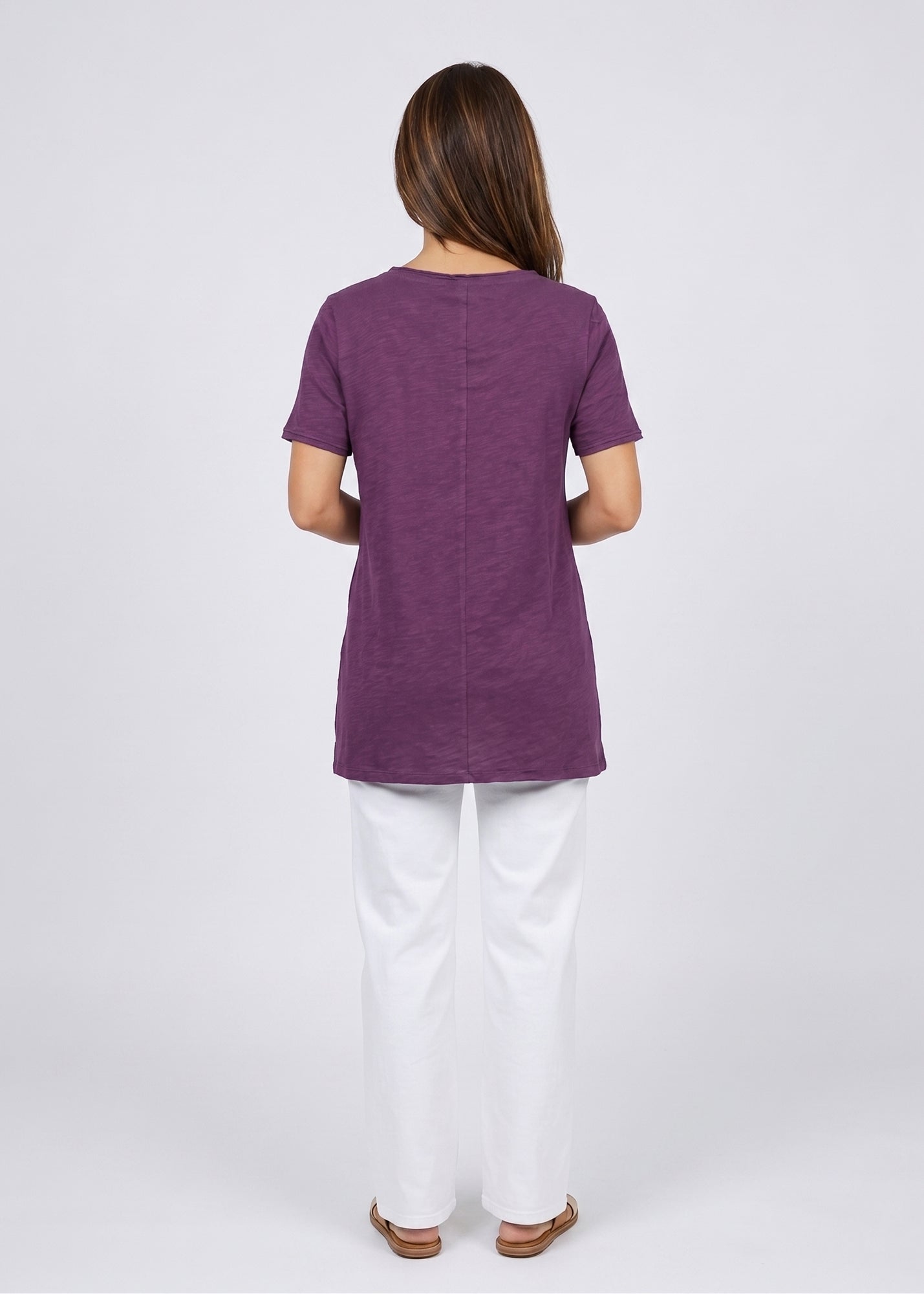 T-shirt straight cut purple