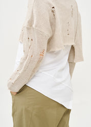 Asymmetrical extension knit with stone primaries