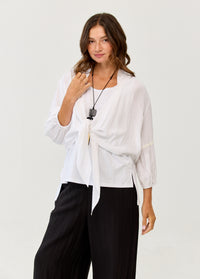 Top with white ribbon tie combination - 00