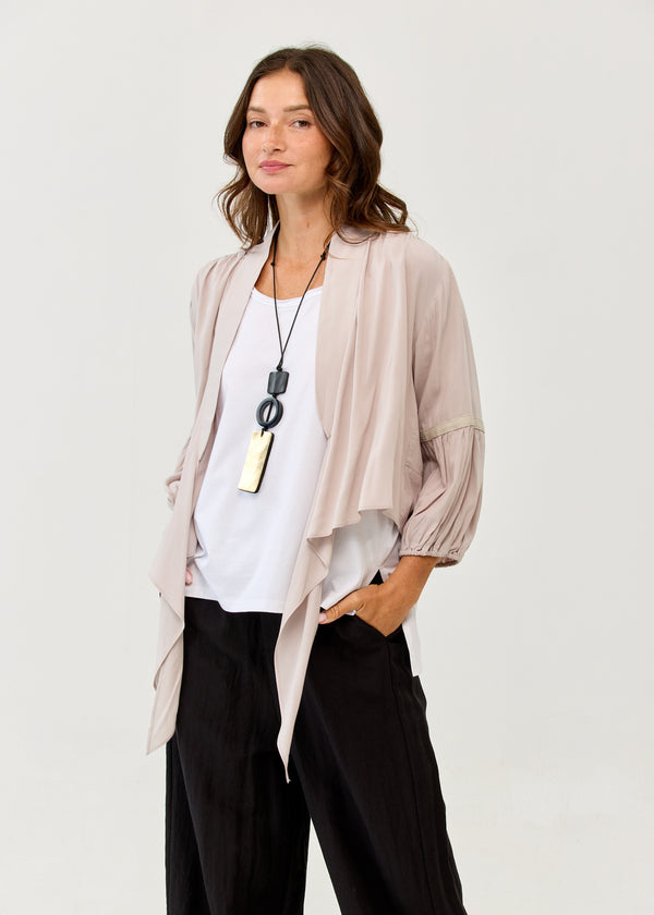 Top with ties, light gray ribbon trim