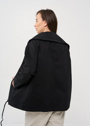 Black zipped jacket with cut-out pockets
