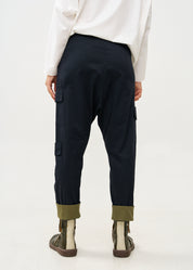 Boy's pants with pockets, dark blue color combination