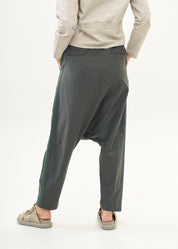 Trousers two buckles green tape combination