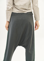 Trousers two buckles green tape combination