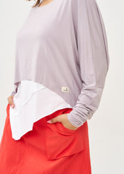 Light gray thin long sleeve shirt 