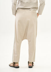 Trousers, two buckles, light grey ribbon trim
