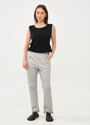 Long pants with elastic top 5 pockets light gray