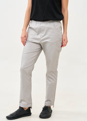 Long pants with elastic top 5 pockets light gray
