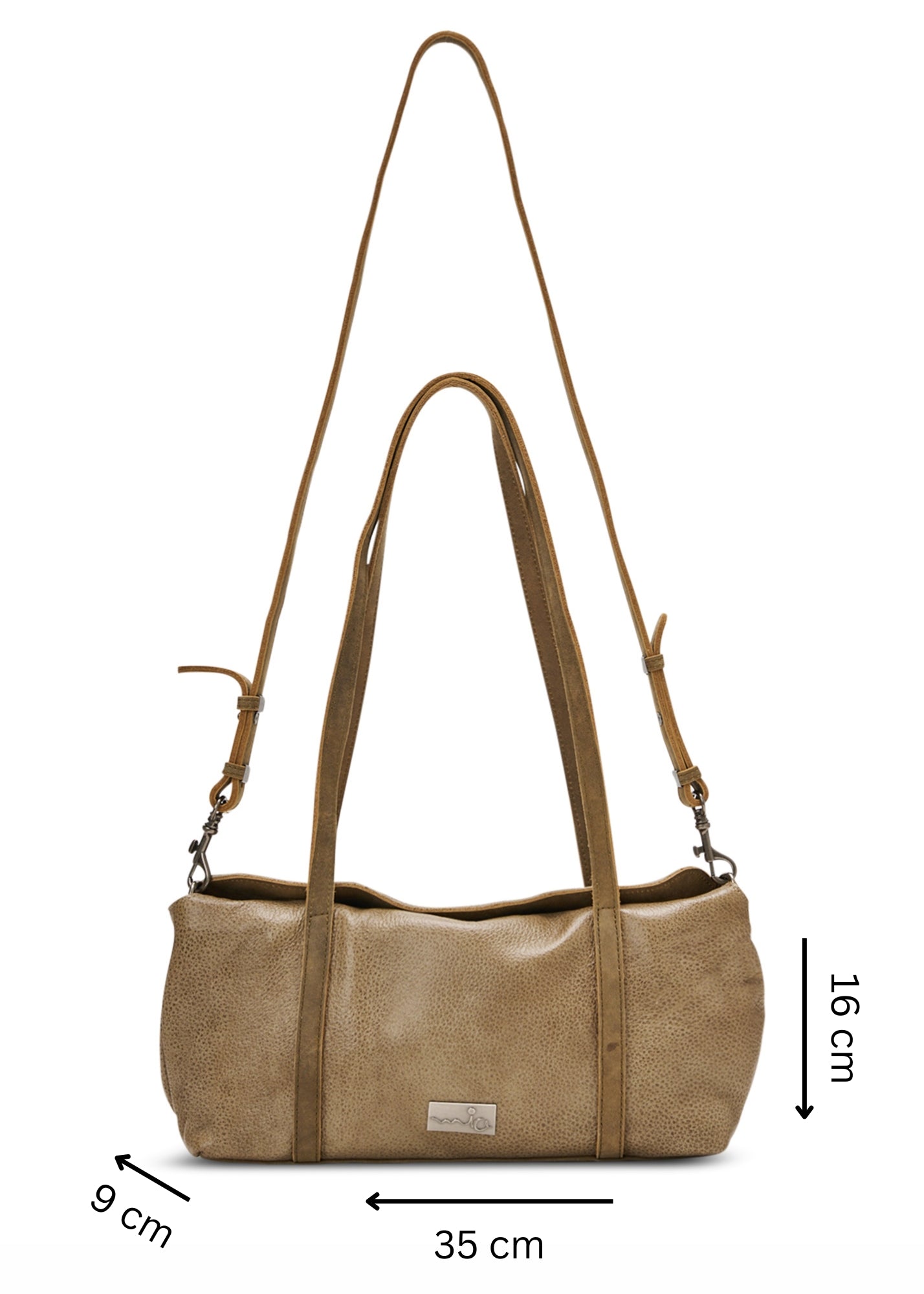 Rectangular leather evening bag, brown color combination