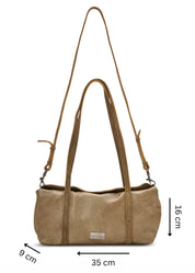 Rectangular leather evening bag, brown color combination