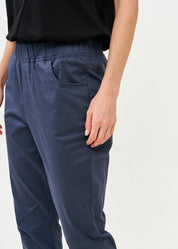 Long pants with elastic top 5 pockets dark blue