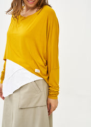 Mustard slim long sleeve shirt 