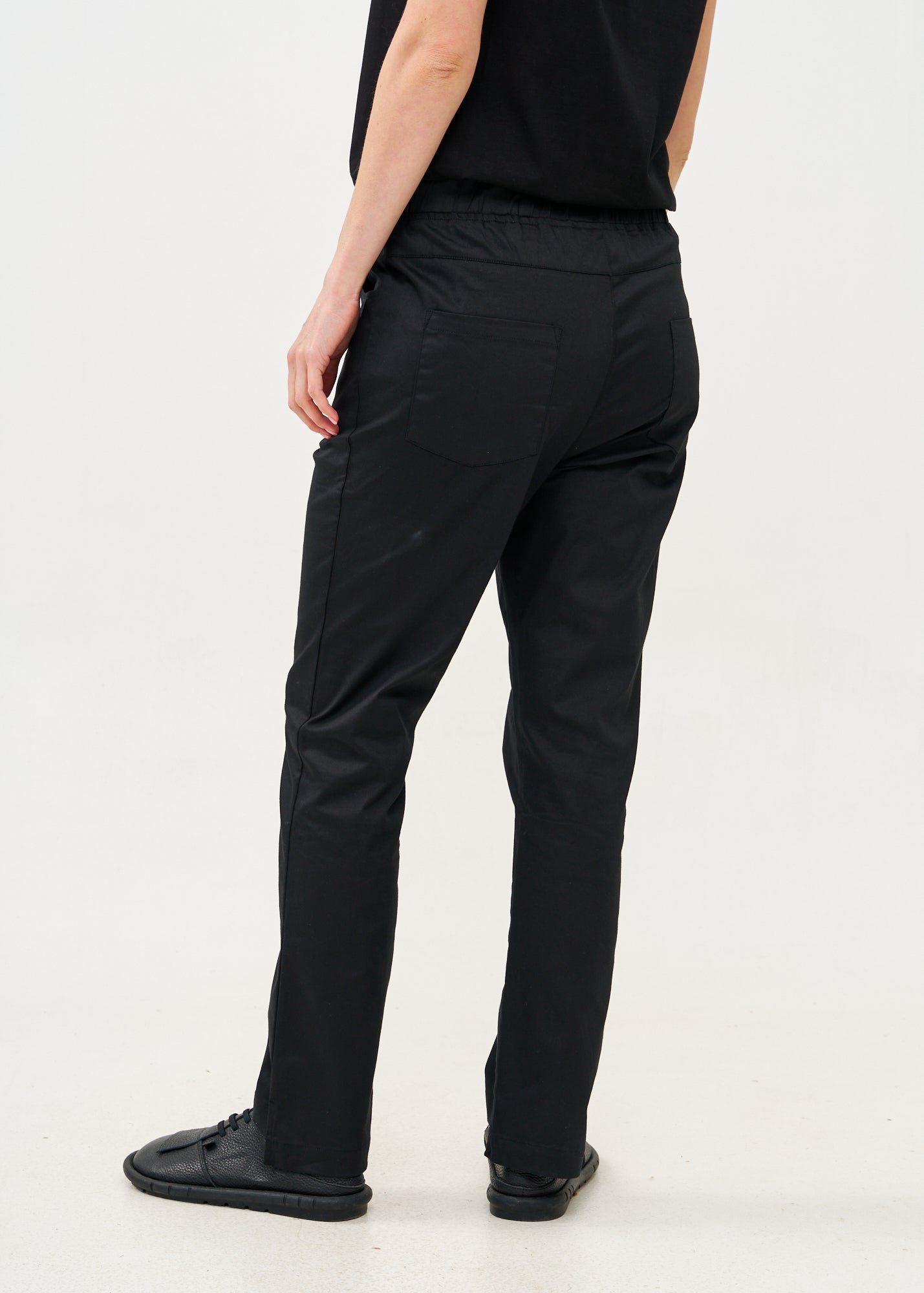 Long pants with elastic top 5 pockets black