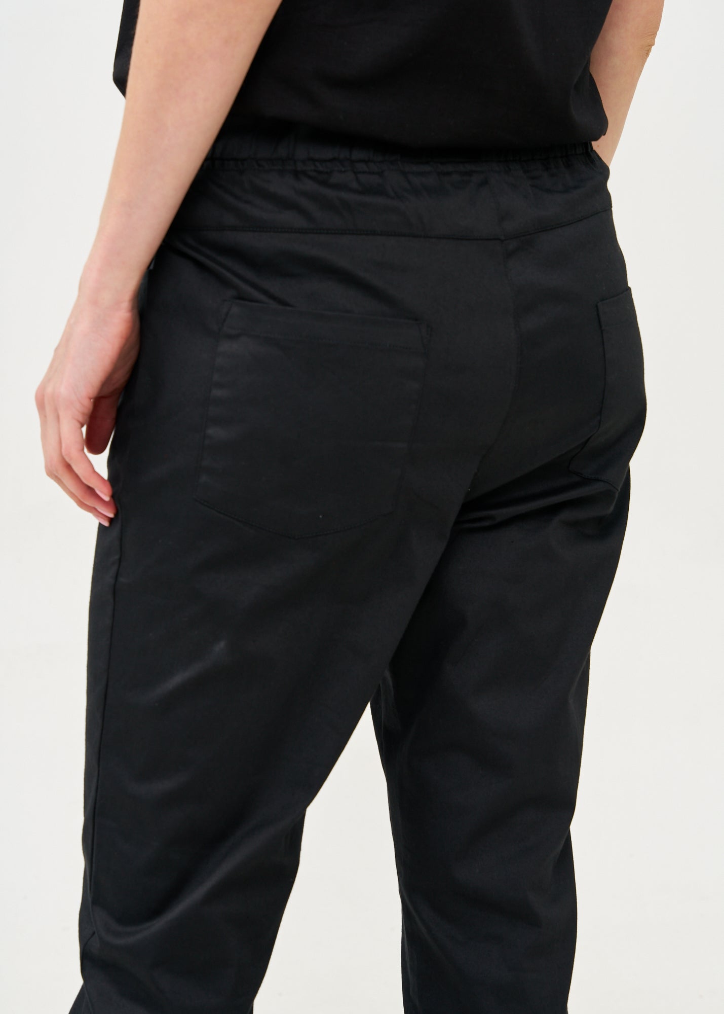 Long pants with elastic top 5 pockets black