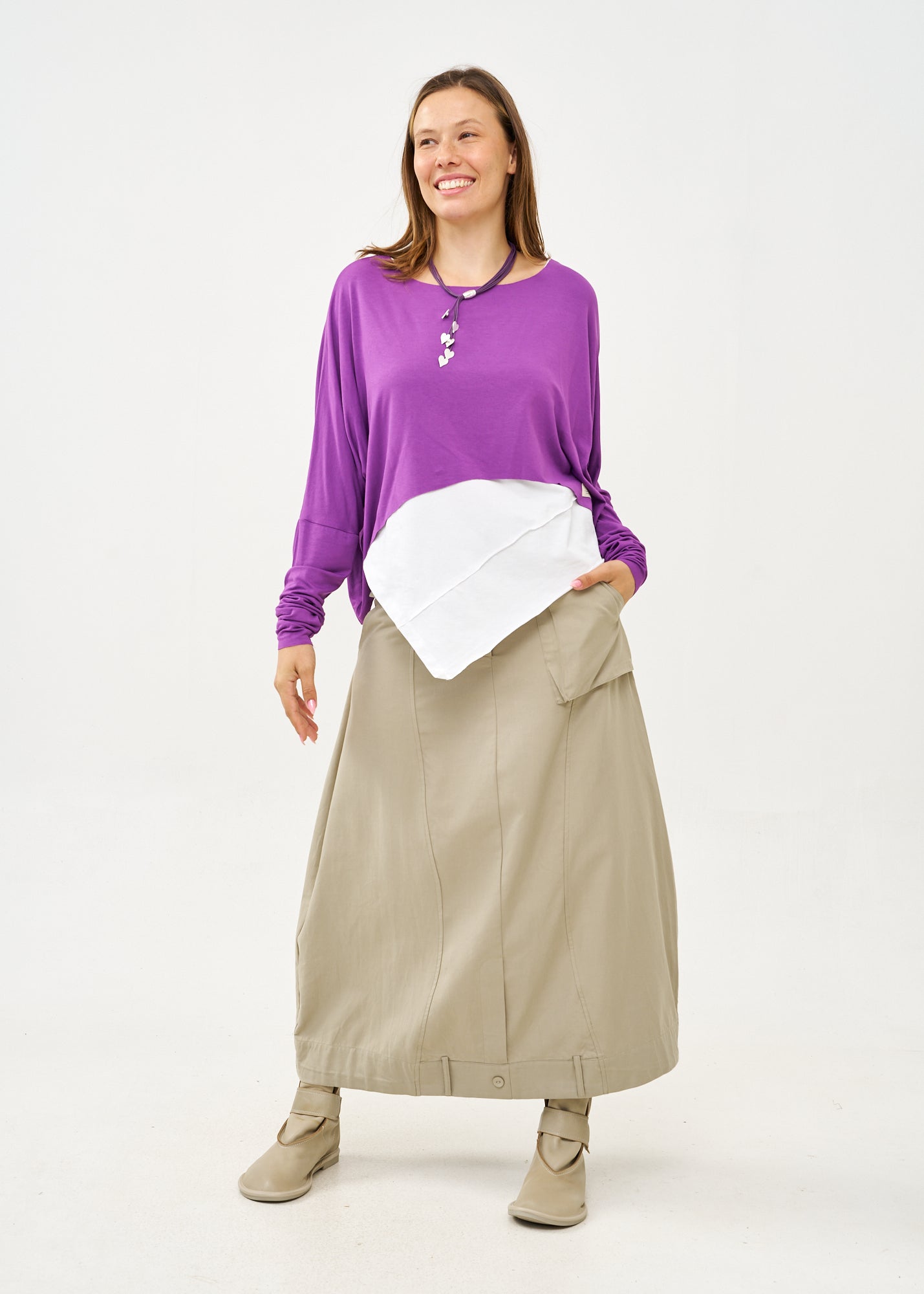 Purple slim long sleeve shirt 