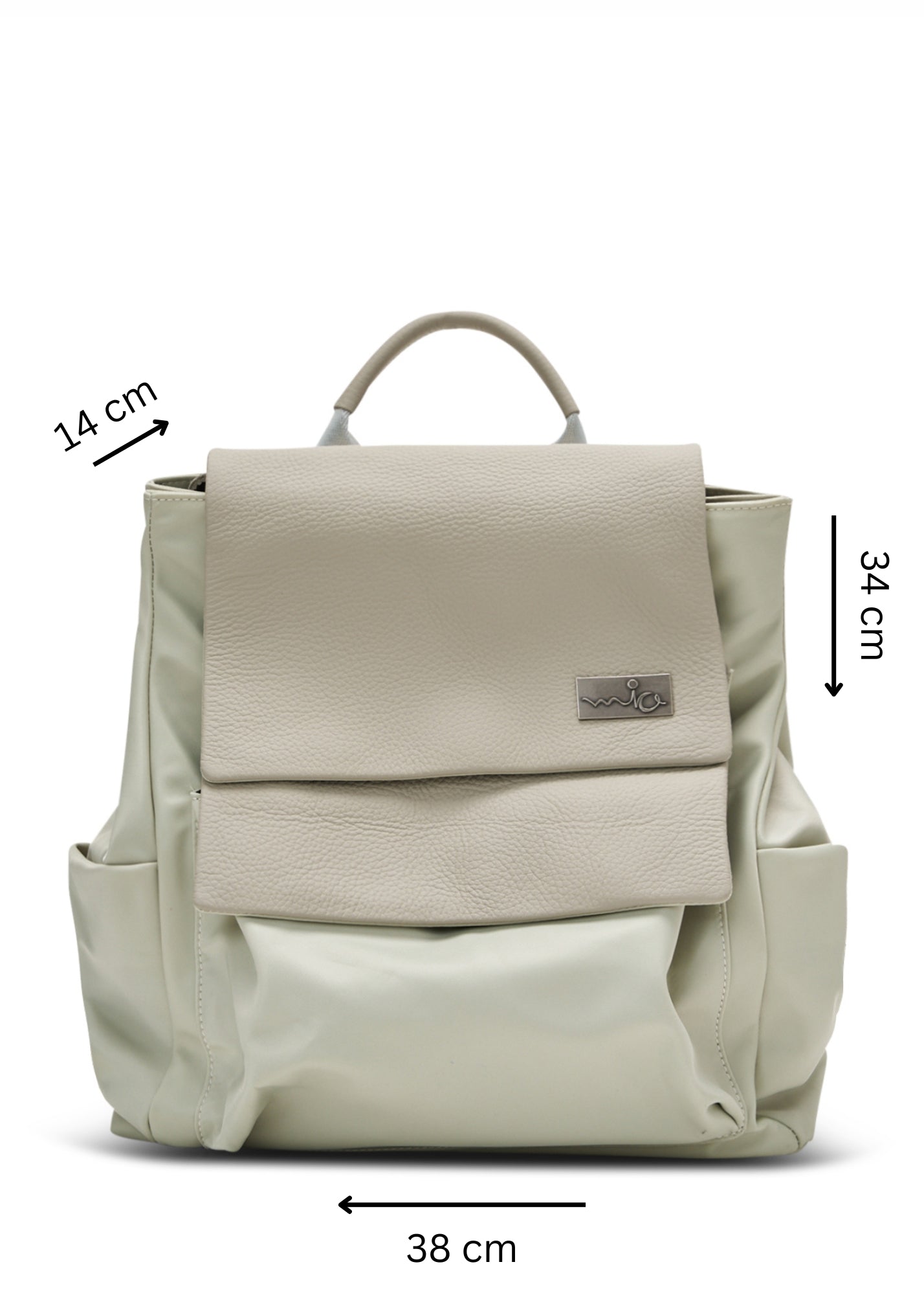 Light gray leather double kalapa backpack