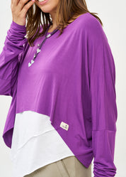 Purple slim long sleeve shirt 