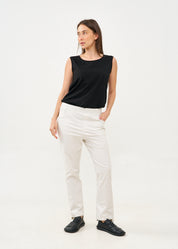 Long pants with elastic top 5 pockets Stone