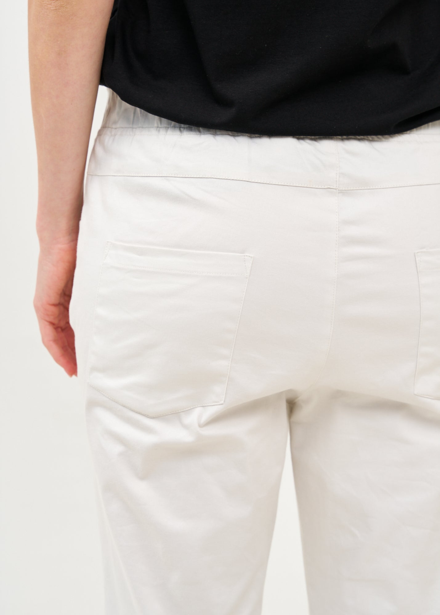 Long pants with elastic top 5 pockets Stone