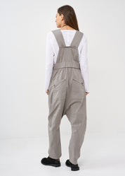 Gray front zippered overalls