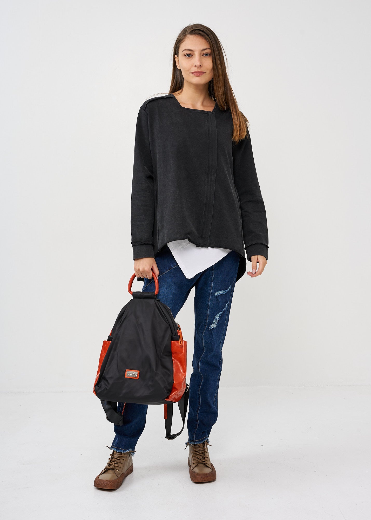 Wash jacket with black square key zipper Wash