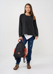 Wash jacket with black square key zipper Wash