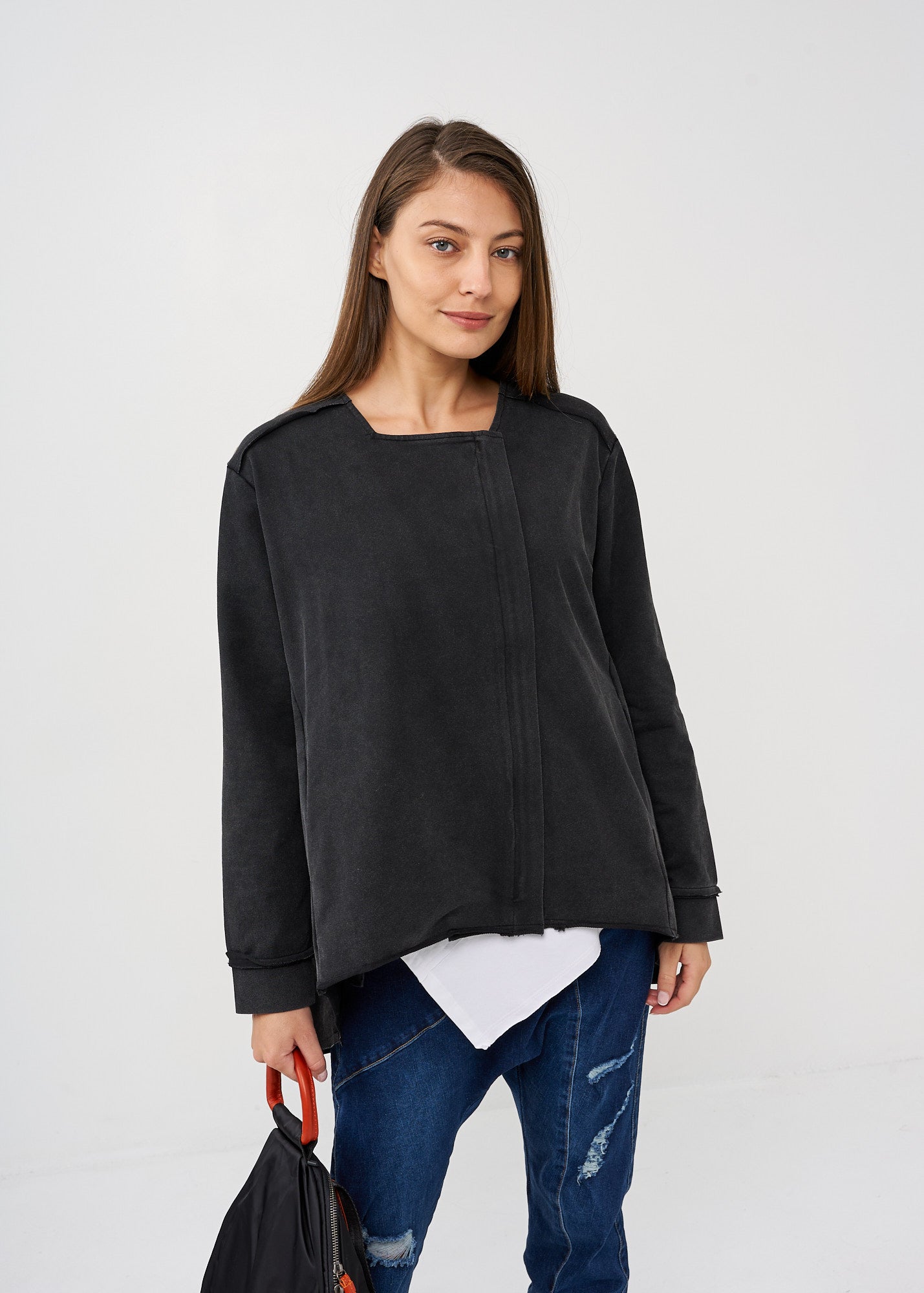 Wash jacket with black square key zipper Wash