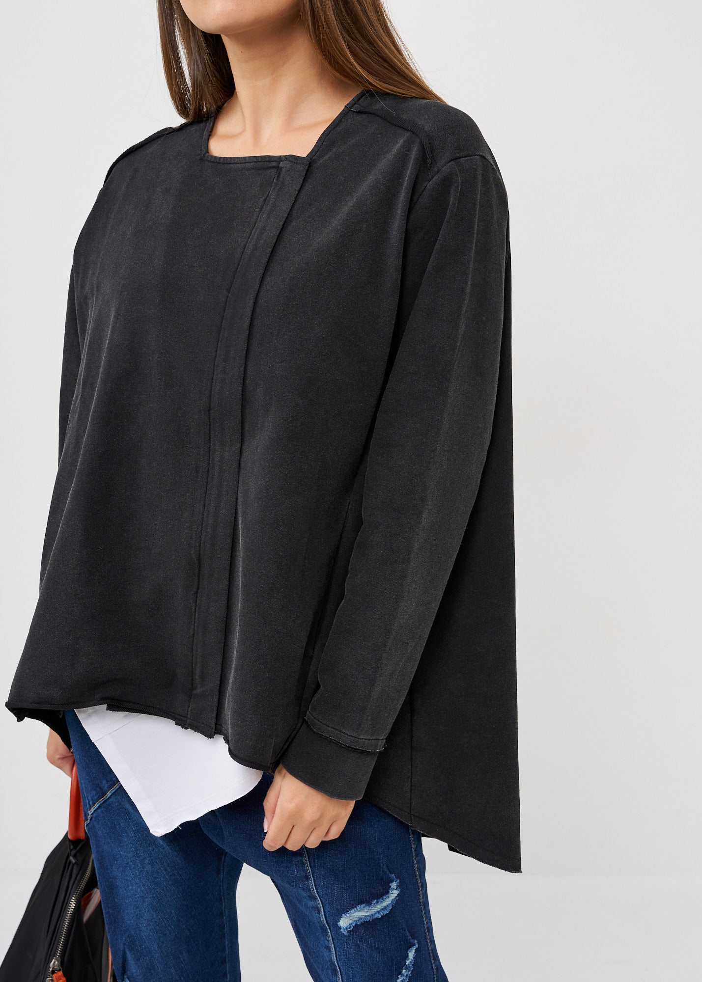 Wash jacket with black square key zipper Wash