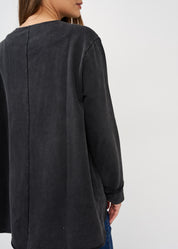 Wash jacket with black square key zipper Wash