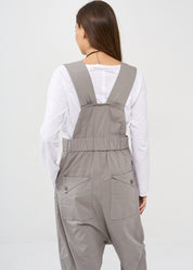 Gray front zippered overalls