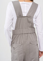 Gray front zippered overalls
