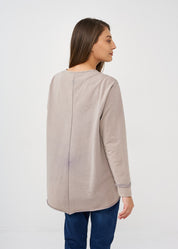 Wash jacket with square key zipper, gray wash