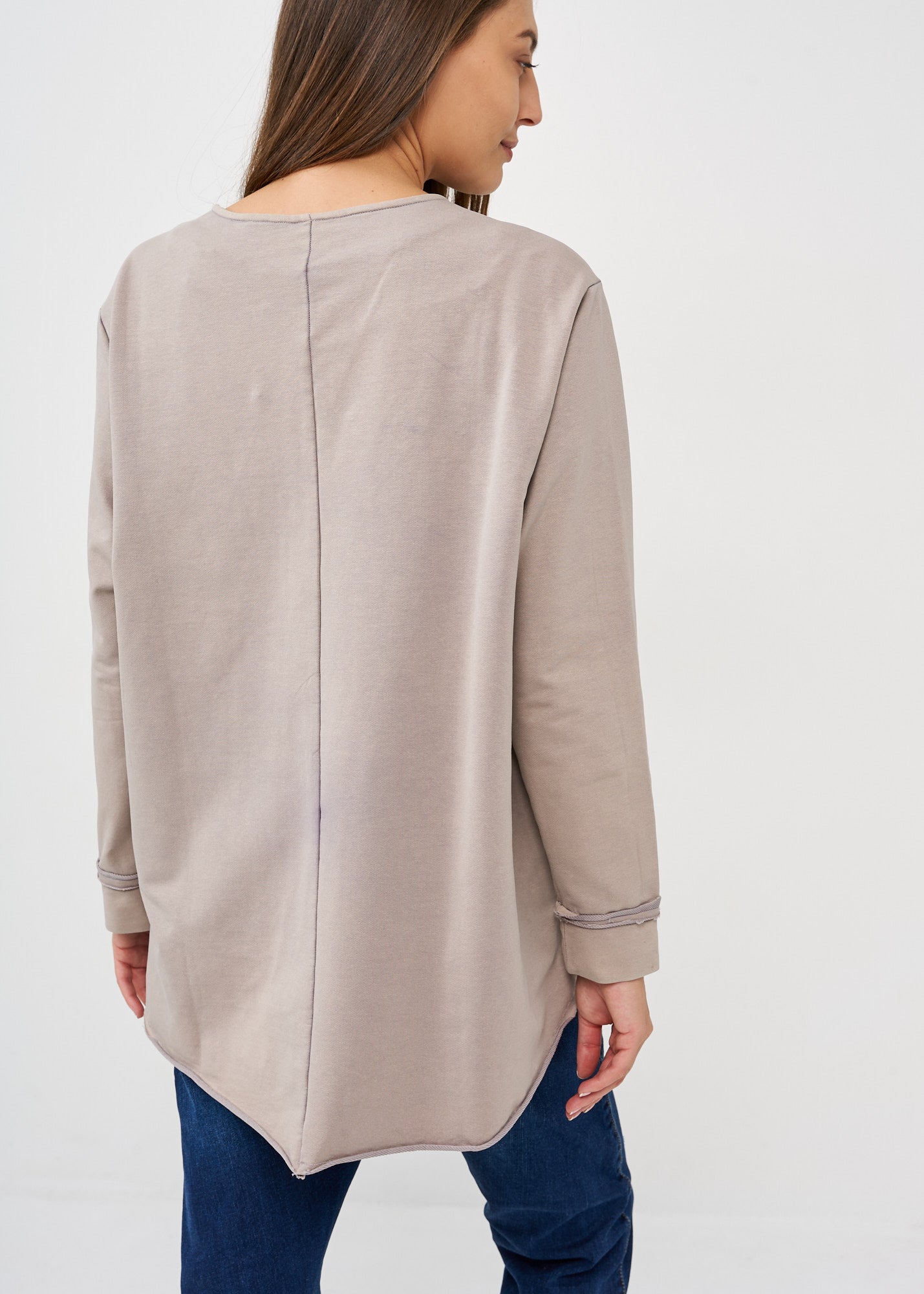 Wash jacket with square key zipper, gray wash