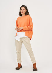 Orange long sleeve oversized shirt