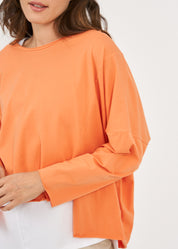 Orange long sleeve oversized shirt